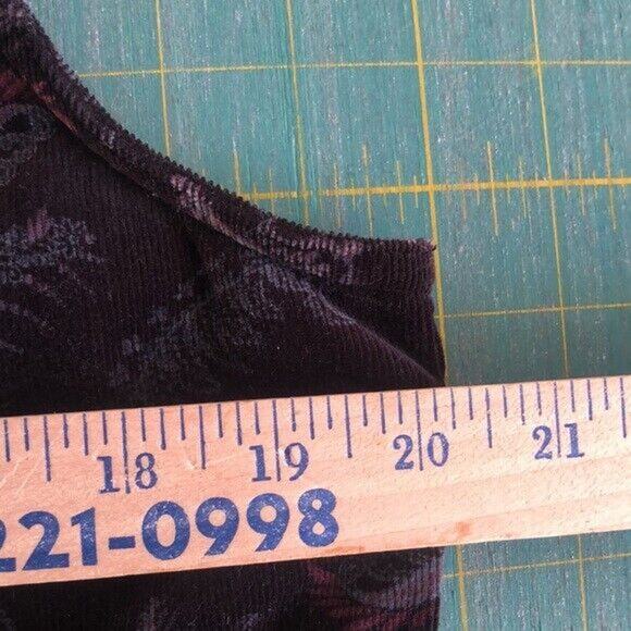 CRAZY HORSE By Liz Claiborne Woman's Sz L Black Floral Paisley Corduroy Vest - Picture 5 of 6